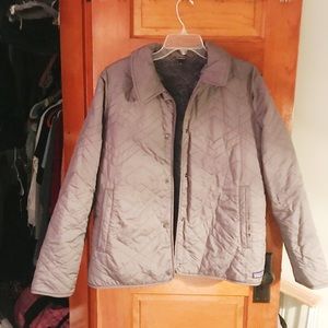 Gray Patagonia Button Down Quilted Winter Jacket
